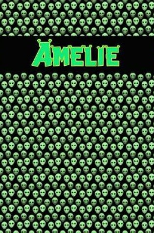 Cover of 120 Page Handwriting Practice Book with Green Alien Cover Amelie