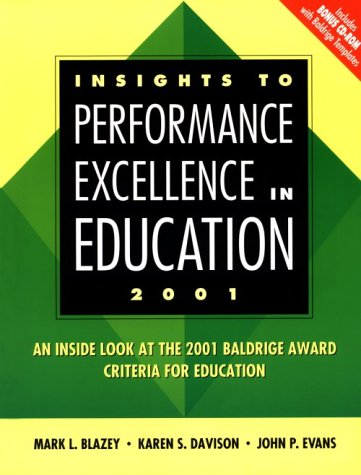 Book cover for Insights to Performance Excellence in Education 2000: an inside Look at the 2000 Baldridge Award Criteria for Education