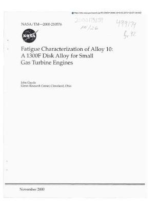 Book cover for Fatigue Characterization of Alloy 10