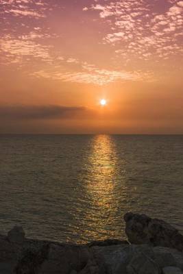 Book cover for Sunset on the Coast of the Mediterranean in Tel Aviv, Israel