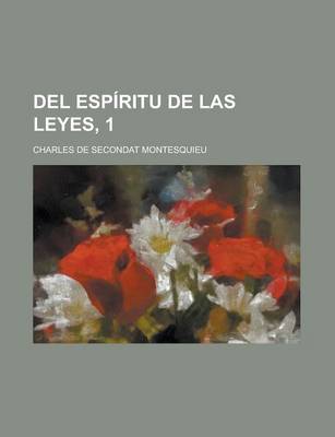 Book cover for del Espiritu de Las Leyes, 1