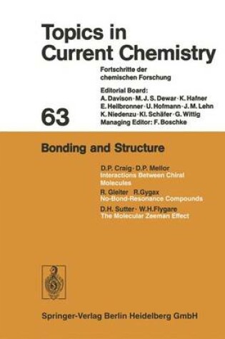 Cover of Bonding and Structure