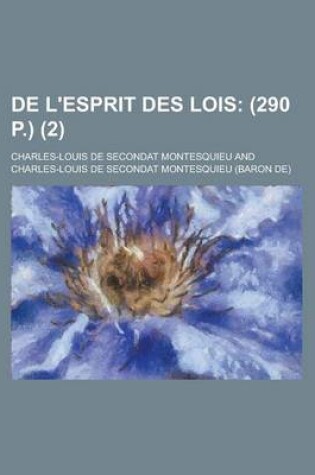 Cover of de L'Esprit Des Lois (2)