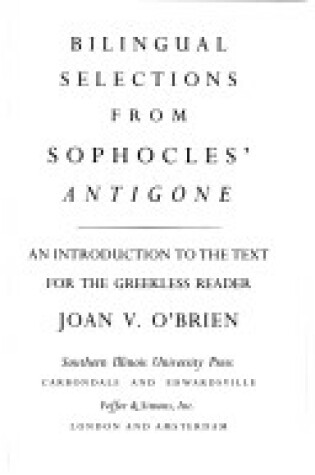 Cover of Bilingual Selections from Sophocles' Antigone