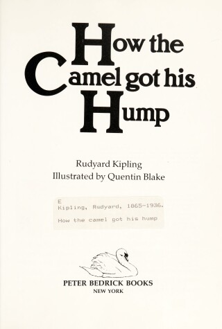 Book cover for How the Camel Got His Hump