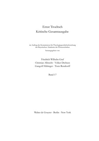 Book cover for Troeltsch Ernst