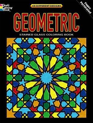 Book cover for Geometric Stained Glass Coloring Book