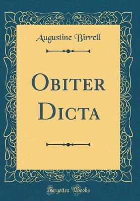 Book cover for Obiter Dicta (Classic Reprint)