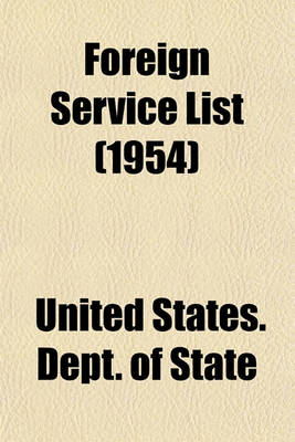 Book cover for Foreign Service List (1954)