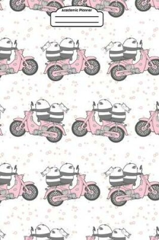 Cover of Academic Planner 2019-2020 - Cute Kawaii Pandas on Motorcycles