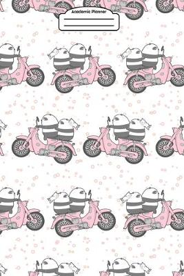 Book cover for Academic Planner 2019-2020 - Cute Kawaii Pandas on Motorcycles