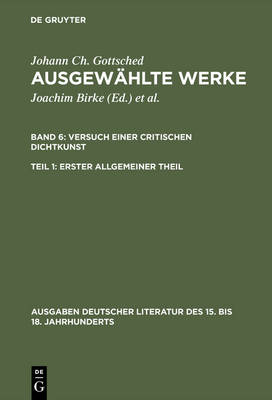 Book cover for Ausgewahlte Werke, Bd 6/Tl 1, Erster allgemeiner Theil
