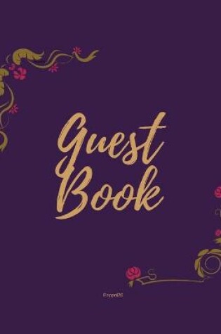 Cover of Guest Book - Golden Frame #4 on Pink Paper