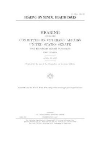 Cover of Hearing on mental health issues