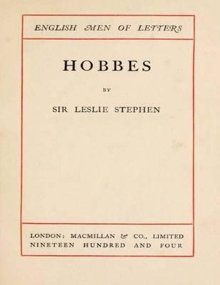 Book cover for Hobbes (1904) by Leslie Stephen