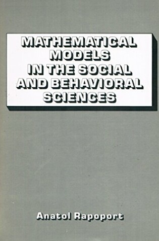 Cover of Mathematical Models in the Social and Behavioural Sciences