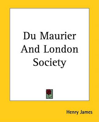 Book cover for Du Maurier and London Society