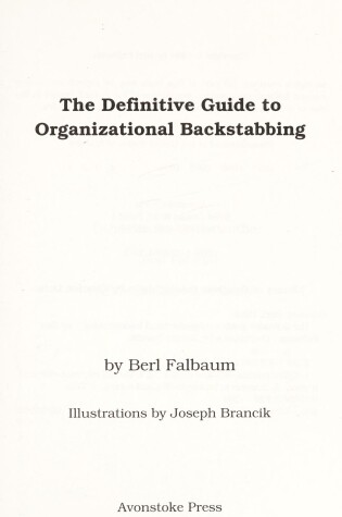 Cover of Definitive Guide to Organizational Backstabbing