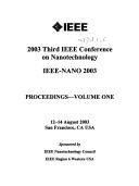 Book cover for Conference on Nanotechnology (IEEE-NANO 2003)