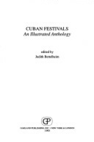 Cover of Cuban Festivals