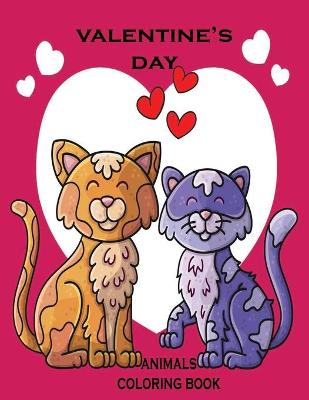 Book cover for valentine's day coloring book animals