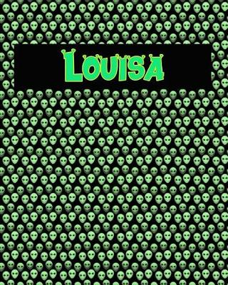 Book cover for 120 Page Handwriting Practice Book with Green Alien Cover Louisa