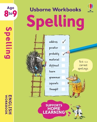 Book cover for Usborne Workbooks Spelling 8-9