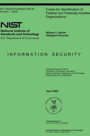 Cover of Codes for Identification of Federal and Federally-Assisted Organizations