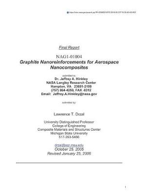 Book cover for Graphite Nanoreinforcements for Aerospace Nanocomposites