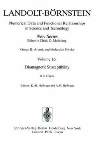 Cover of Diamagnetic Susceptibility / Diamagnetische Suszeptibilitdt