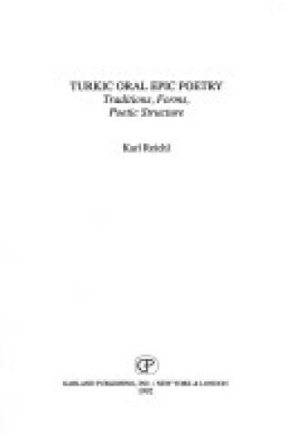 Cover of Turkic Oral Epic Poetry