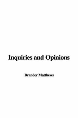 Cover of Inquiries and Opinions