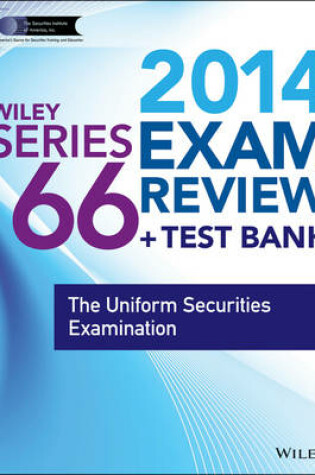 Cover of Wiley Series 66 Exam Review 2014 + Test Bank