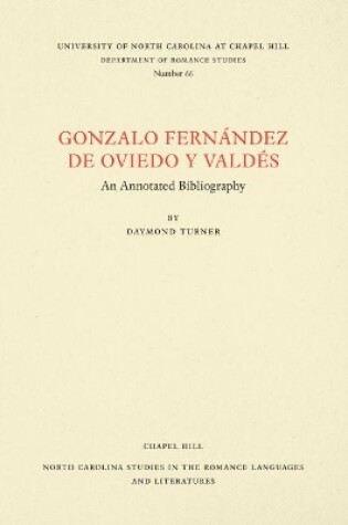 Cover of Gonzalo Fernandez de Oviedo y Valdes