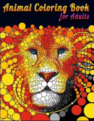 Book cover for animal coloring book for adults