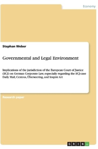 Cover of Governmental and Legal Environment