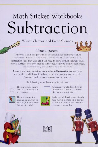 Cover of Maths Sticker Workbook:  Subtraction