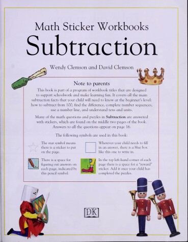 Book cover for Maths Sticker Workbook:  Subtraction