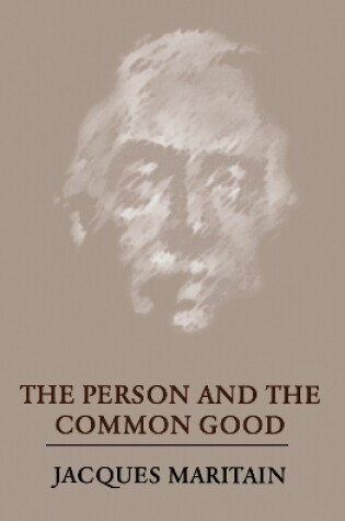 Cover of The Person and the Common Good