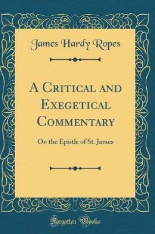 Cover of A Critical and Exegetical Commentary