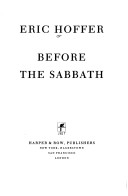 Cover of Before the Sabbath