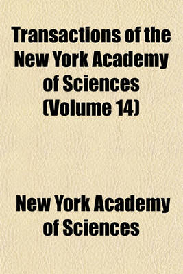 Book cover for Transactions of the New York Academy of Sciences (Volume 14)