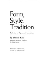 Book cover for Form, Style, Tradition