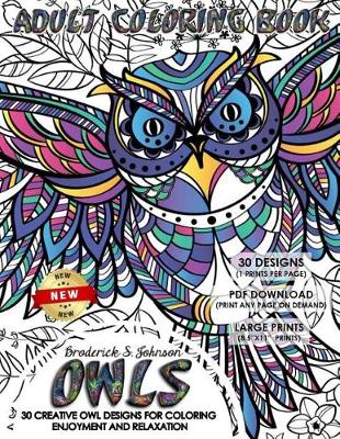 Cover of Owls Adult Coloring Book