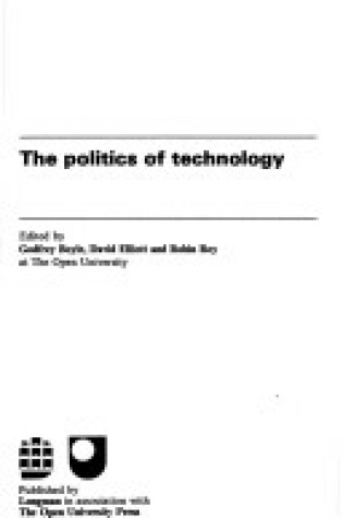 Cover of The Politics of Technology