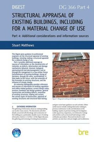 Cover of Structural Appraisal of Existing Buildings, Including for a Material Change of Use