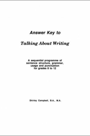 Cover of Talking about Writing