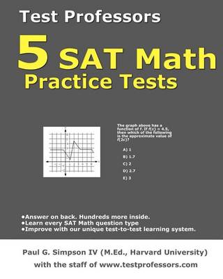 Book cover for 5 SAT Math Practice Tests