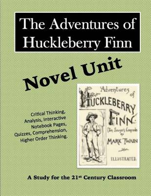 Book cover for The Adventures of Huckleberry Finn Novel Unit