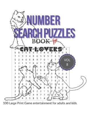 Book cover for Number Search Puzzles Book For cat lover